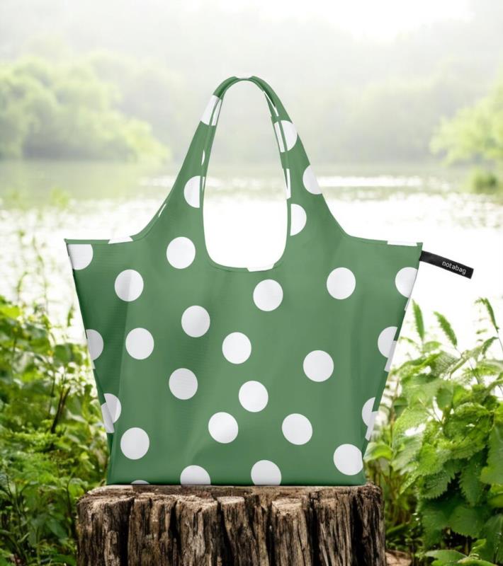 TOTE OLIVE DOTS 