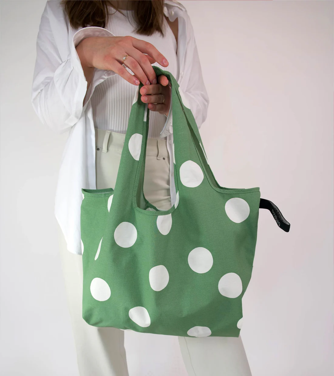 TOTE OLIVE DOTS 